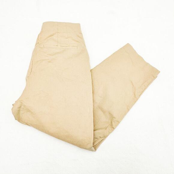 Zara Khaki Dress Pant Straight Leg Cropped Size Small - Picture 7 of 7